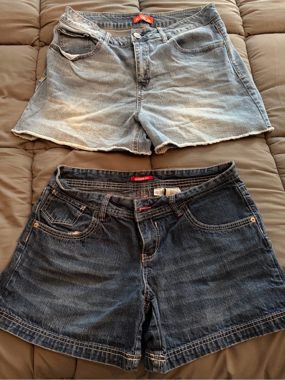 Women’s Light Blue and Dark Blue Denim Shorts, Size 11- Set of 2